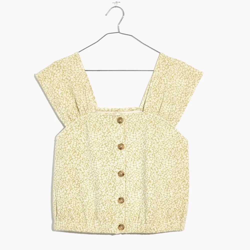Madewell Floral Jacquard Button-Front Top | Small